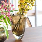 Vaso Oceano Mini 2 Fumê com Ouro