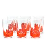 Conjunto com 6 Copos Multicor Laranja Leitoso