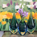 Conjunto 3 Gotas Mini Bicolor Verde com Água-marinha