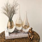 Conjunto 3 Gotas Mini Transparente com Ouro