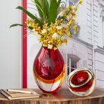 Gota Baixa Bicolor Vermelha com Âmbar