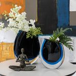 Vaso 210 MS Bicolor Preto com Água-marinha