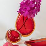Vaso 96 MS Bicolor Vermelho com Âmbar