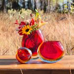 Vaso 96 MS Bicolor Vermelho com Âmbar