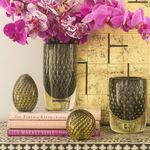 Vaso Cilíndrico 3 Tela Preto com Ouro