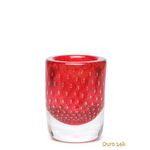 Vaso Cilíndrico 3 Tela Vermelho com Ouro