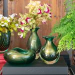 Vaso Oceano Mini 3 Verde com Ouro