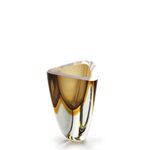 Vaso Triangular nº 4 Bicolor Fumê com Âmbar