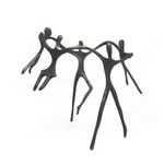 Escultura Família Ciranda Casal +1 menina +2 meninos em Bronze