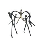 Escultura Família Ciranda Casal +1 menina +2 meninos em Bronze