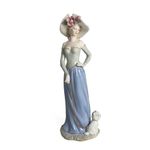 Mulher e Cachorro em Porcelana