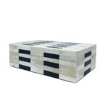  Caixa Osso Retangular Off White e Preta (25x15CM)
