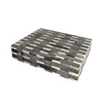 	Caixa Osso Geométrica Cinza e Off White (23x18CM)
