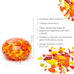 Peso Multicor Grande Achatado Amarelo, Laranja e Coral