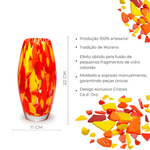 Vaso Oliva P Multicor Amarelo, Laranja e Coral