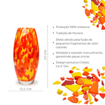 Vaso Oliva G Multicor Amarelo, Laranja e Coral