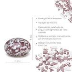 Peso Multicor Grande Achatado Branco e Roxo