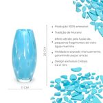 Vaso Oliva P Cacos Água-marinha