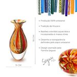 Vaso Mini Alto Hippie Vermelho, Laranja e Amarelo