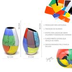 Par de Vasos 24 MS Reto e Diagonal Lascas Coloridas