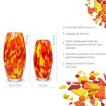 Par de Vasos Oliva G e P Multicor Amarelo, Laranja e Coral