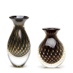 Par de Vasos Mini Tela Preto com Ouro