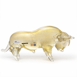 Búfalo Transparente com Ouro Murano
