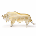 Búfalo Transparente com Ouro Murano