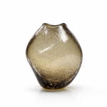 Vaso  Baixo Roca com bolhas Fumê