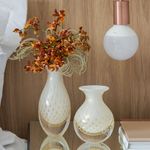Vaso Mini Médio Tela Branco com Ouro