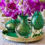 Vaso Mini Médio Tela Verde com Ouro