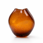 Vaso Baixo Roca com bolhas Marrom