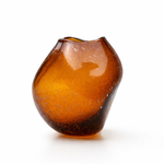 Vaso Baixo Roca com bolhas Marrom
