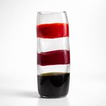 Vasos de Murano Barbini com listras vermelhas e pretas