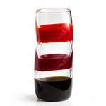 Vasos de Murano Barbini com listras vermelhas e pretas