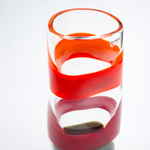 Vasos de Murano Barbini com listras vermelhas e pretas