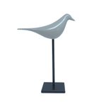 Enfeite Pássaro Lóris Cinza Claro (17,5x13cm)