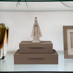 Imagem de Nossa Senhora Aparecida em resina na cor off white