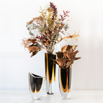 Trio de Vasos Triangulares nº 1, nº 2 e nº 4 Bicolor Preto com Âmbar