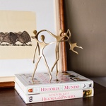 Escultura Família Ciranda Casal +1 menina +1 Menino em Bronze