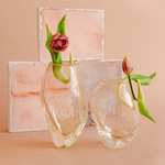 Par de Vasinhos Roca Tela nº2 e nº3 Transparente com Ouro