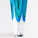 Vaso Triangular nº 2 Bicolor Verde com Água-marinha