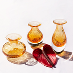 Trio de Vasos Mini Tela Âmbar com Ouro