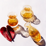 Trio de Vasos Mini Tela Âmbar com Ouro