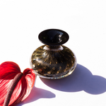 Vaso Mini Baixo Tela Preto com Ouro