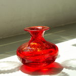 Vaso Mini Baixo Tela Vermelho com Ouro