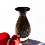 Vaso Mini Alto Tela Preto com Ouro