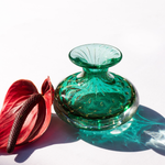 Vaso Mini Baixo Tela Verde com Ouro
