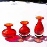 Vaso Mini Alto Tela Vermelho com Ouro