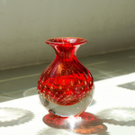 Par de Vasos Mini Tela Vermelho com Ouro